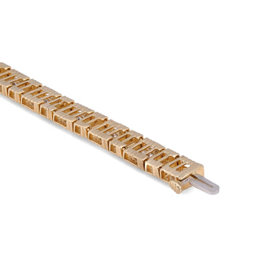 14K Yellow Gold Fluted Gold Solitare Lab Diamond 7CT Men Women Tennis Bracelet - Elite Jewelers-Bracelets