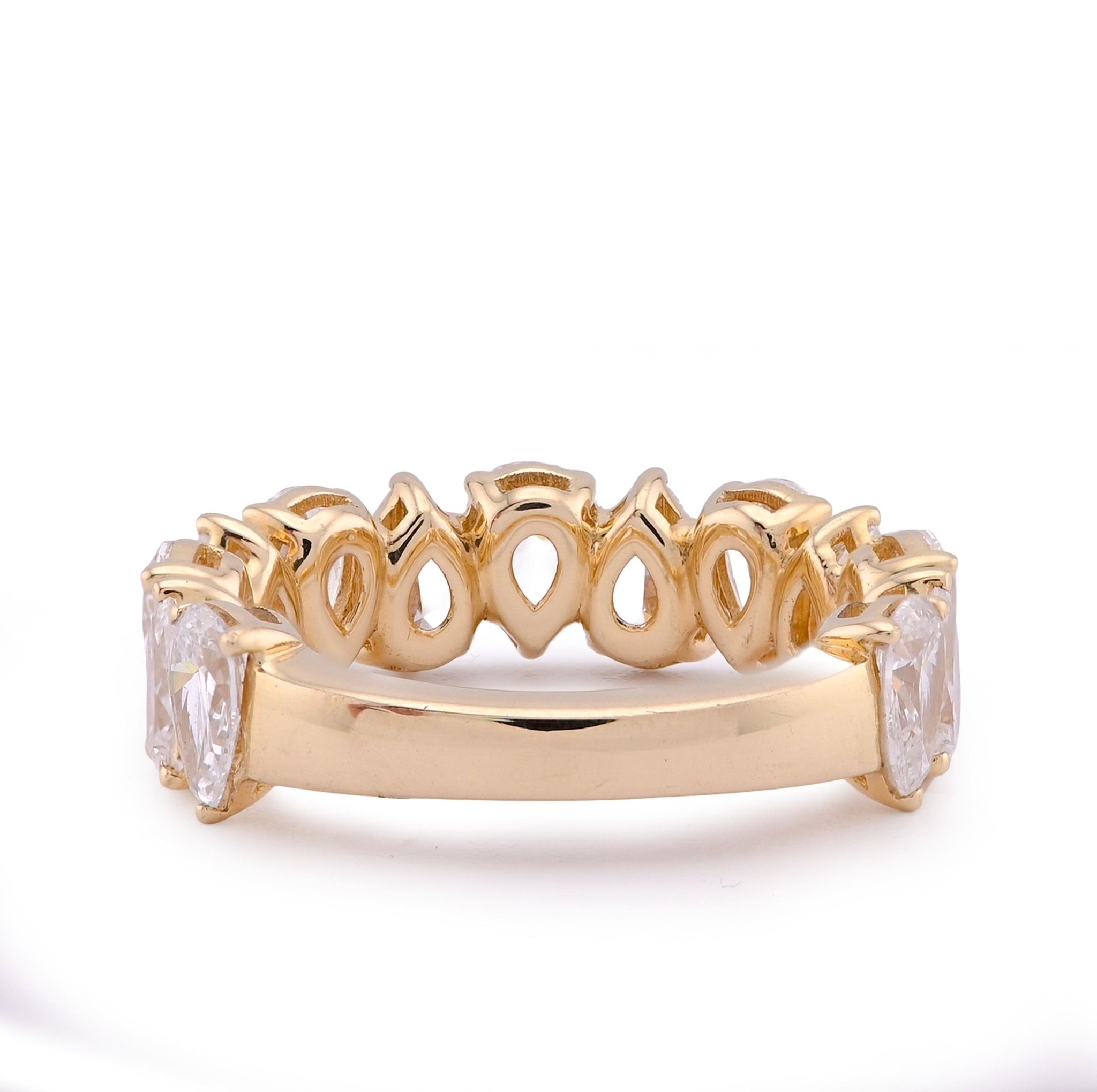 14K Yellow Gold Pear/Tear Drop Shape 3.75CT Lab Diamond Women Ring Band - Elite Jewelers - Rings