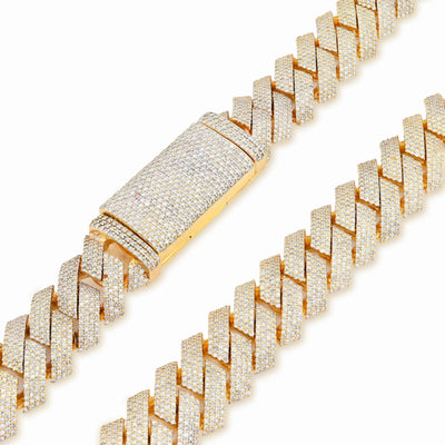 14MM 10k Yellow Gold CTW Natural Diamond Cuban Link Chain 169.6g 22Inch Necklace - Elite Jewelers - Necklaces