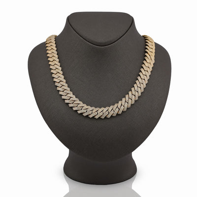 14MM 10k Yellow Gold CTW Natural Diamond Cuban Link Chain 169.6g 22Inch Necklace - Elite Jewelers - Necklaces