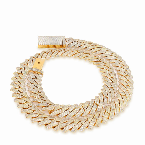 14MM 10k Yellow Gold CTW Natural Diamond Cuban Link Chain 169.6g 22Inch Necklace - Elite Jewelers - Necklaces