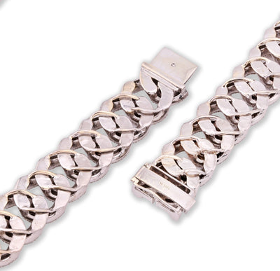 17MM 10k White Gold 23In 26.5CTW Pure Round/Baguette Diamond 223.9gm Cuban Chain - Elite Jewelers - Necklaces & Chains