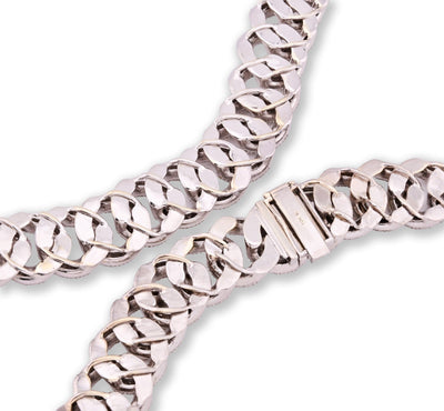 17MM 10k White Gold 23In 26.5CTW Pure Round/Baguette Diamond 223.9gm Cuban Chain - Elite Jewelers - Necklaces & Chains