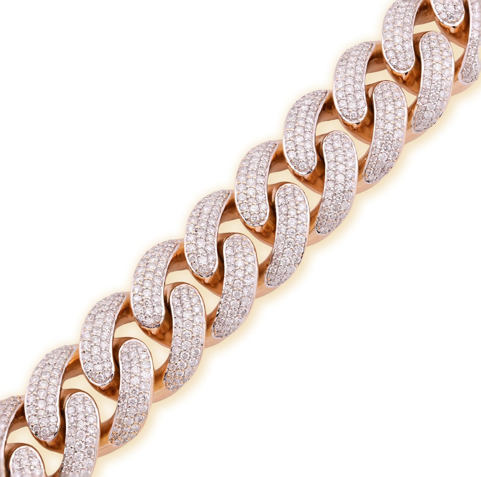18MM 18k Yellow Gold 258.6gm 18CTW Natural Diamond 8In Puff Miami Cuban Bracelet - Elite Jewelers - Bracelets