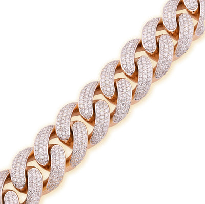 18MM 18k Yellow Gold 258.6gm 18CTW Natural Diamond 8In Puff Miami Cuban Bracelet - Elite Jewelers - Bracelets
