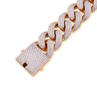 18MM 18k Yellow Gold 258.6gm 18CTW Natural Diamond 8In Puff Miami Cuban Bracelet - Elite Jewelers - Bracelets