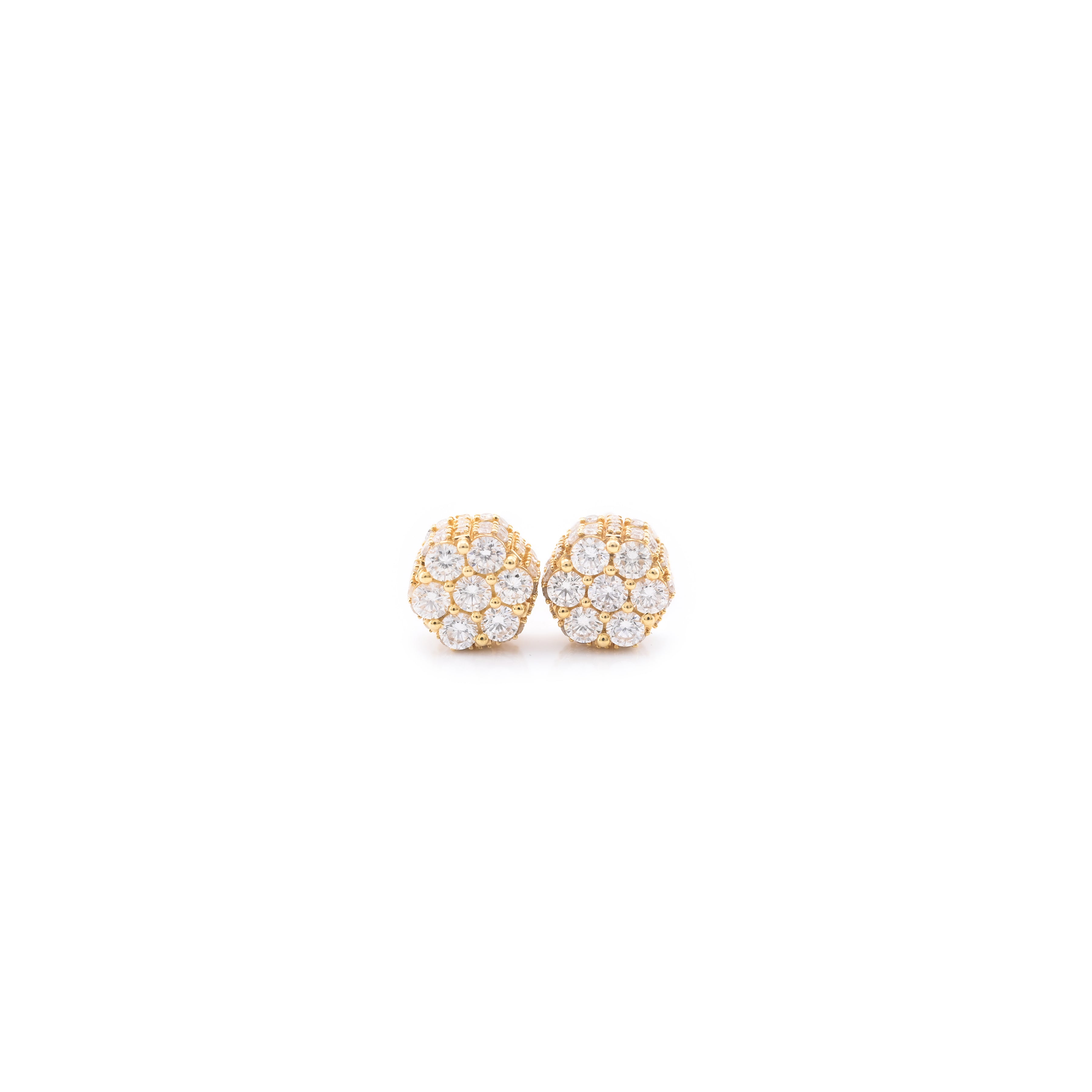 10K Yellow Gold 1.75 CT Designer Diamond Cluster Stud Earrings