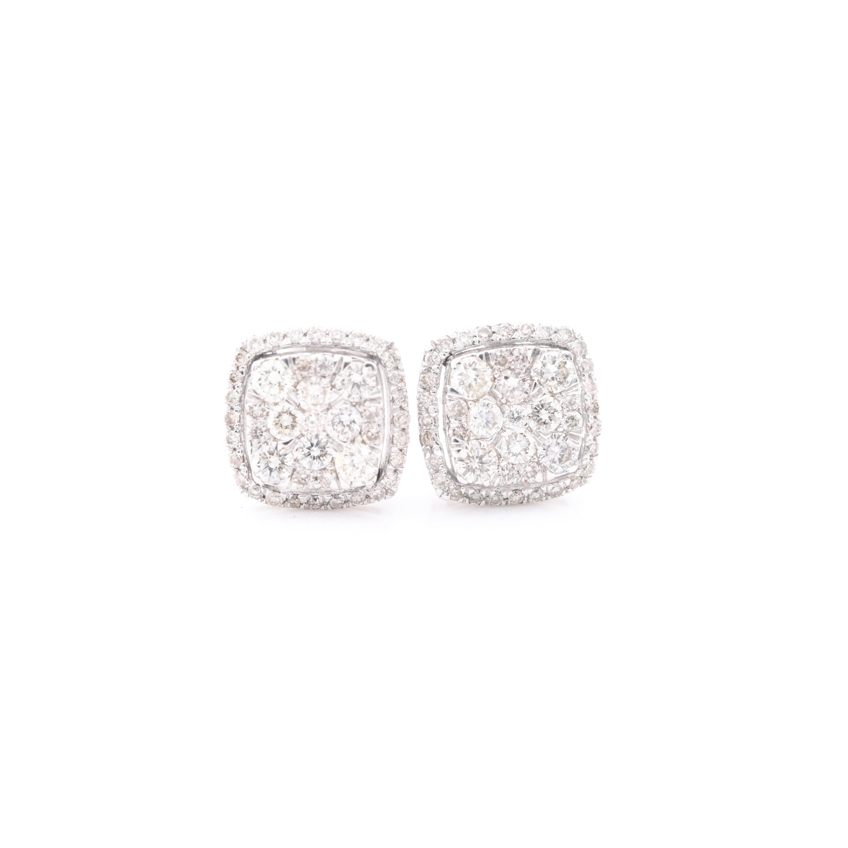 10k White Gold 0.76CT Diamond Stud Earrings