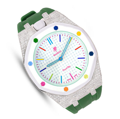 AP x Swatch Royal Pop Natural Diamond Band White Watch Huit Blanc