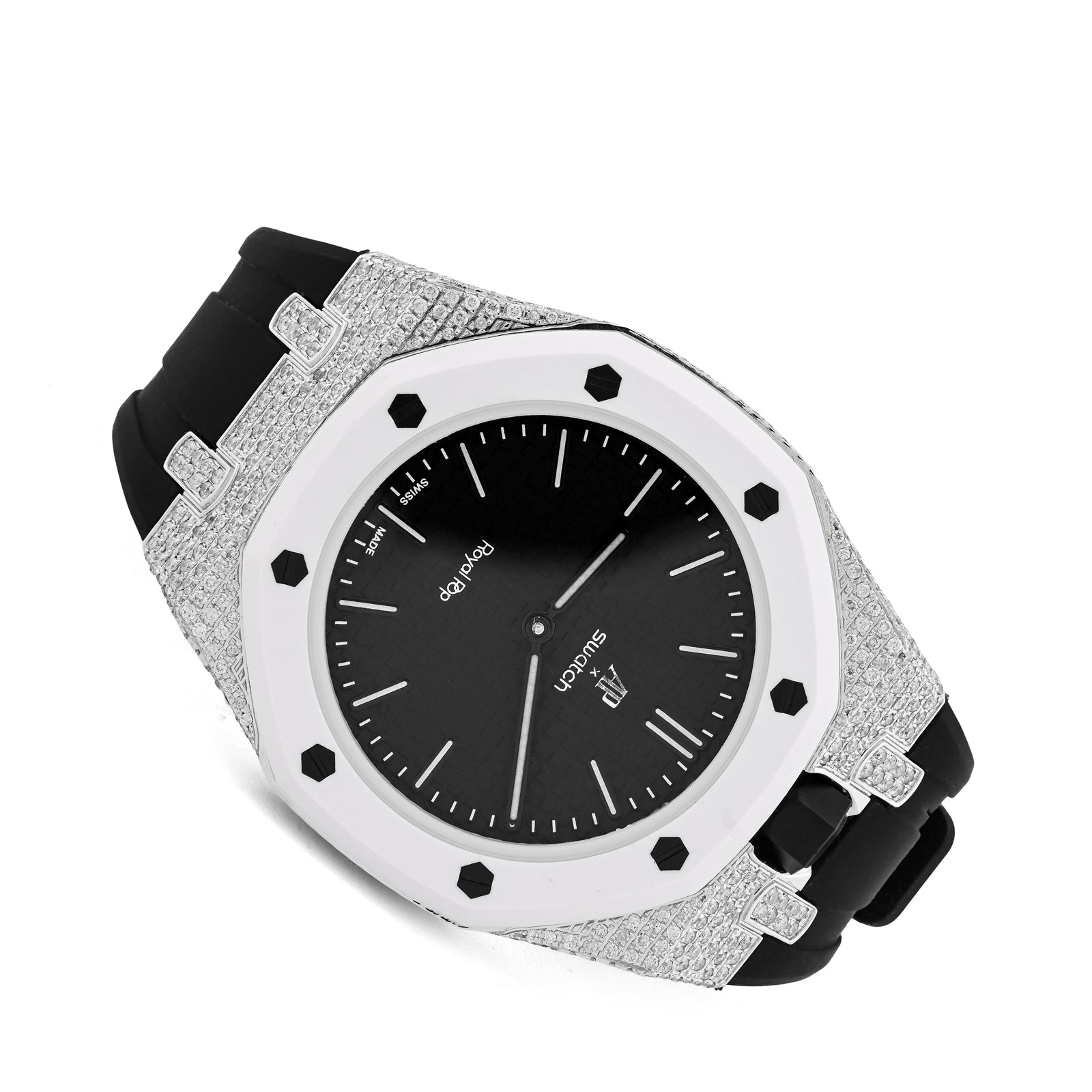 AP x Swatch Royal Pop Natural Diamond Band Black/White Watch Ocho Negro