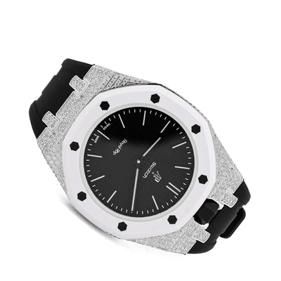 AP x Swatch Royal Pop Natural Diamond Band Black/White Watch Ocho Negro