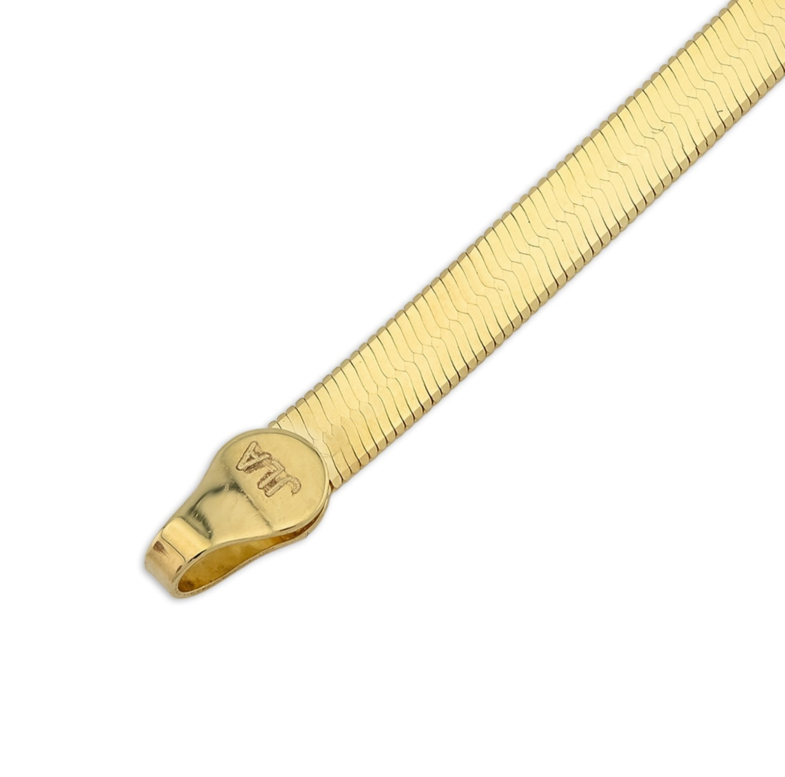 2.5MM 10k Yellow Gold Flat Herringbone Bracelet 8 Inch 1.8gms Unisex Armlet - Elite Jewelers - Bracelets