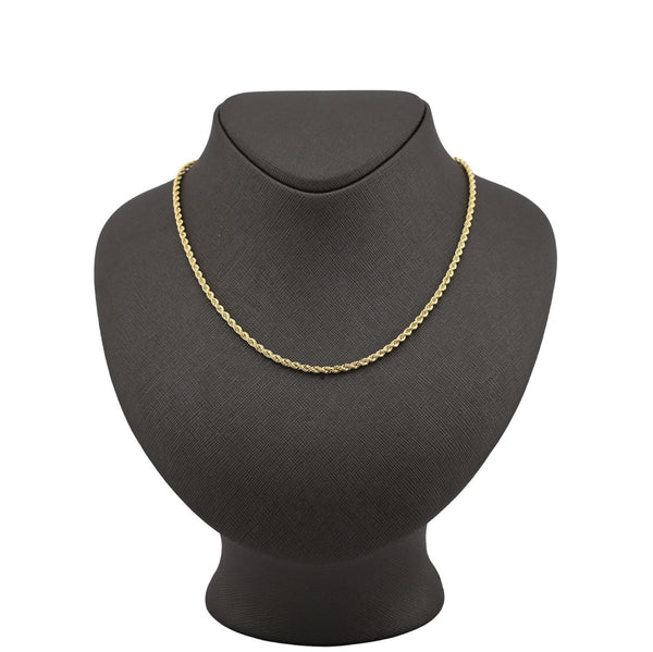 2.5MM Rope Chain Unisex 18 Inch 3.5gm 1/10th 10k Yellow Gold Bonded 925 Necklace - Elite Jewelers - Necklaces & Chains