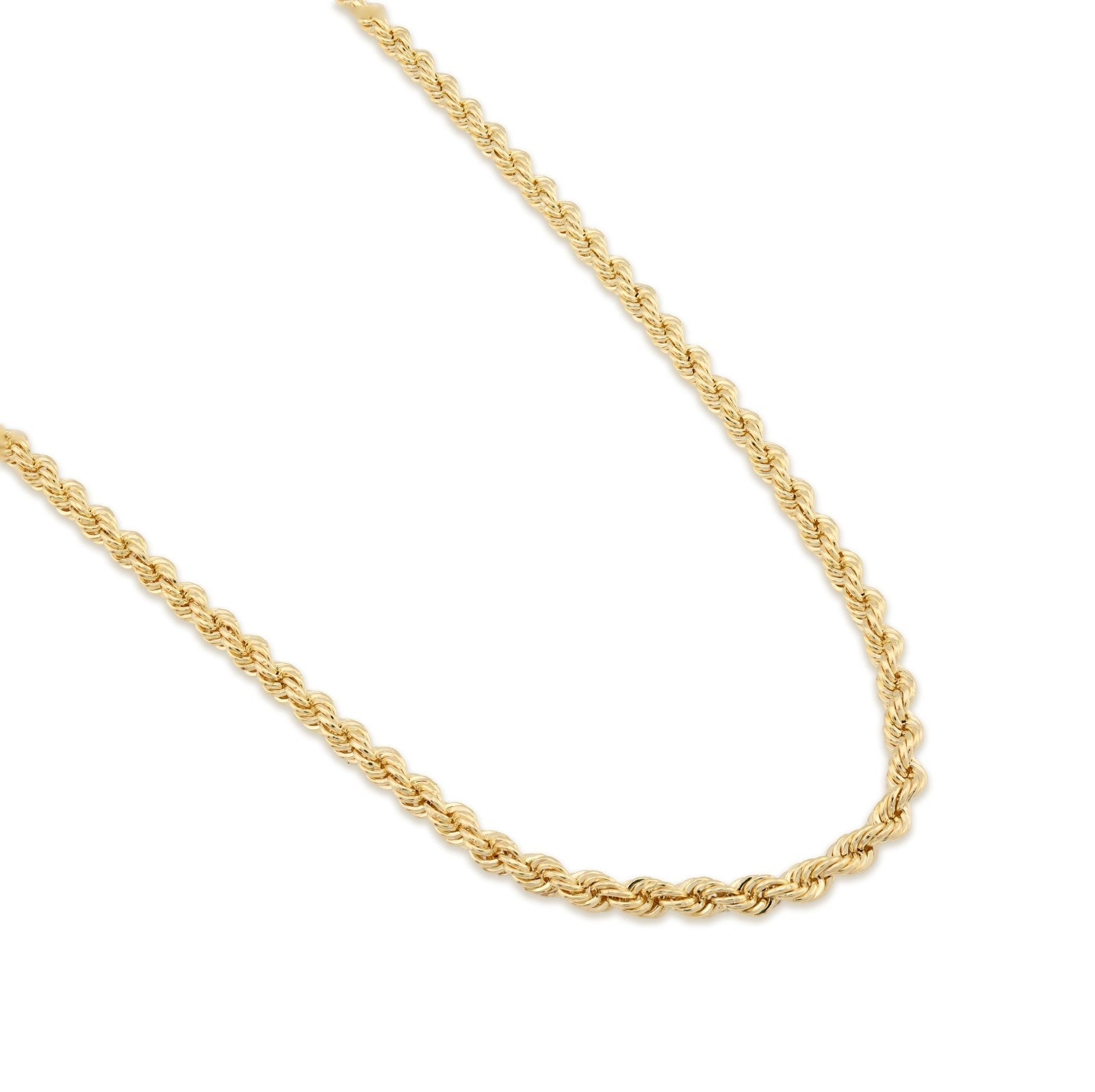 2.5MM Rope Chain Unisex 18 Inch 3.5gm 1/10th 10k Yellow Gold Bonded 925 Necklace - Elite Jewelers - Necklaces & Chains