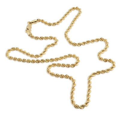 2.5MM Rope Chain Unisex 18 Inch 3.5gm 1/10th 10k Yellow Gold Bonded 925 Necklace - Elite Jewelers - Necklaces & Chains