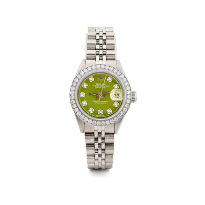 26MM Rolex Datejust Stainless Steel 1Ct Natural Diamond Bezel Green Face Jubilee Band Watch - Elite Jewelers - Luxury Watch