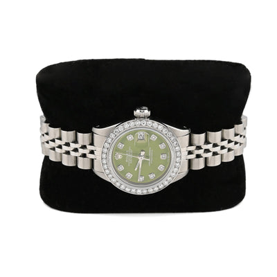 26MM Rolex Datejust Stainless Steel 1Ct Natural Diamond Bezel Green Face Jubilee Band Watch - Elite Jewelers - Luxury Watch
