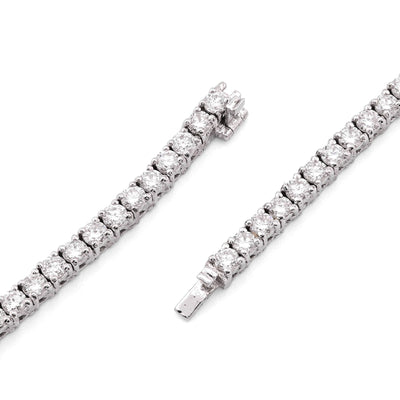 2.7MM 925 Sterling Silver 9 CTW Lab Diamond Tennis Chain 16 Inch 18.2gm Necklace - Elite Jewelers - Necklaces & Chains