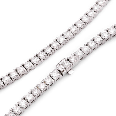 2.7MM 925 Sterling Silver 9 CTW Lab Diamond Tennis Chain 16 Inch 18.2gm Necklace - Elite Jewelers - Necklaces & Chains