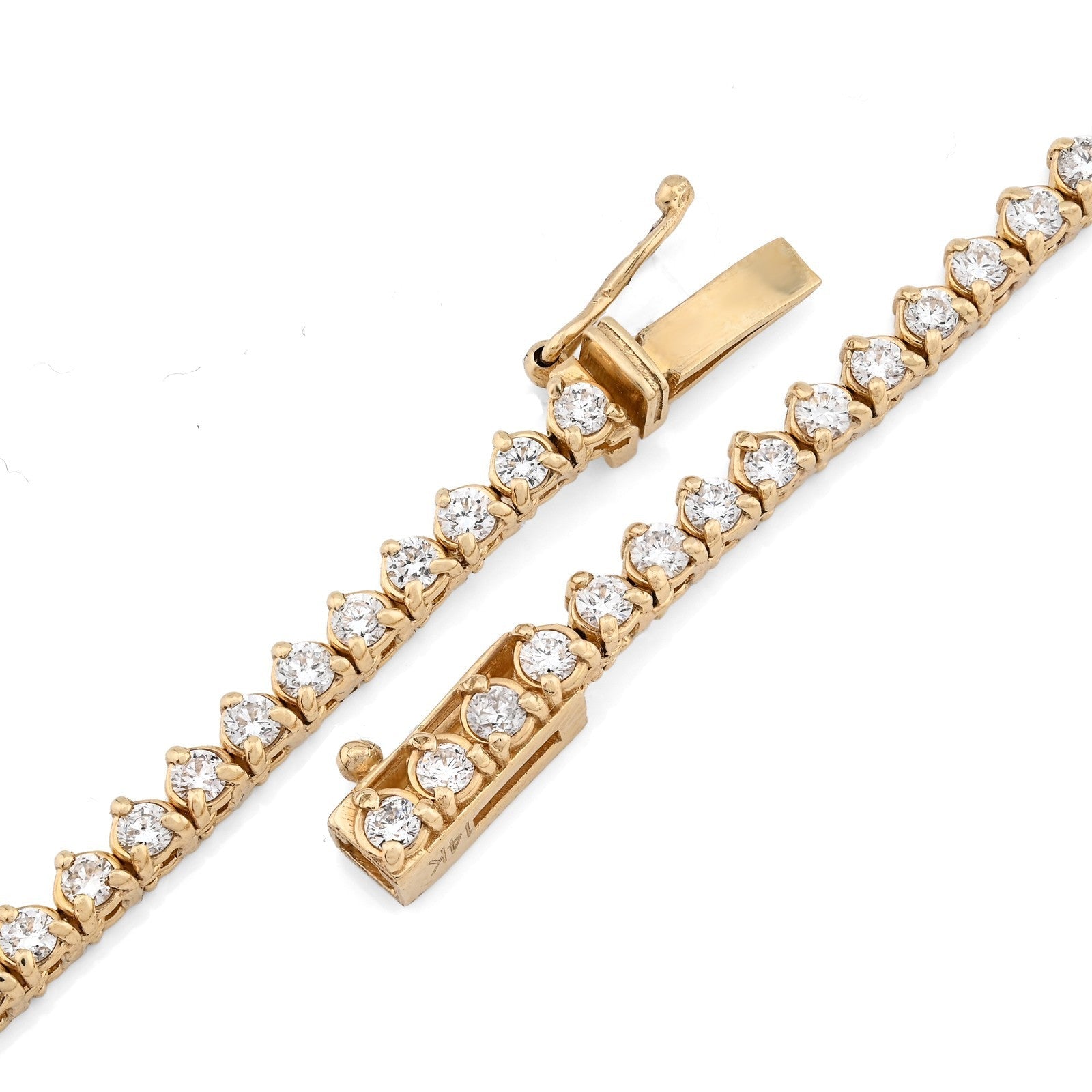 2.9MM 14K Yellow Gold 18.8g 9.52CT Lab Diamond 17In Tennis Pear Shape Drop Chain - Elite Jewelers - Necklaces & Chains