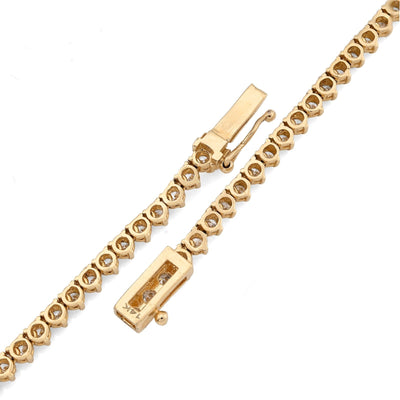 2.9MM 14K Yellow Gold 18.8g 9.52CT Lab Diamond 17In Tennis Pear Shape Drop Chain - Elite Jewelers - Necklaces & Chains