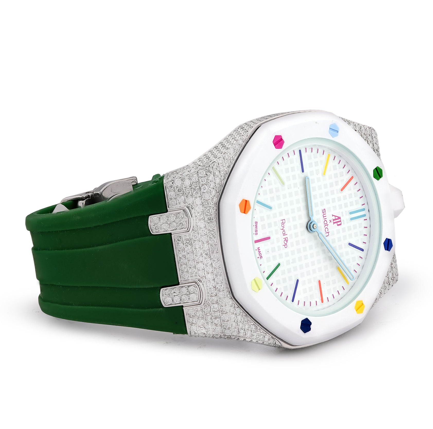 AP x Swatch Royal Pop Natural Diamond Band White Watch Huit Blanc