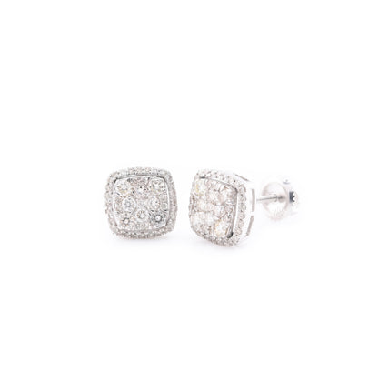10k White Gold 0.76CT Diamond Stud Earrings