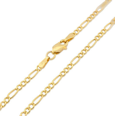 2MM 10k Yellow Gold 0.7gms Figaro Link Bracelet 8 Inch Armlet For Unisex Adults - Elite Jewelers - Bracelets