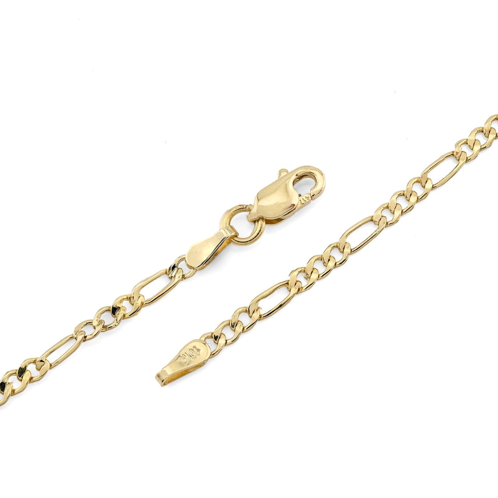 2MM 10k Yellow Gold 20 Inches 1.5 grams Figaro Chain Necklace For Mens Womens - Elite Jewelers - Necklaces & Chains
