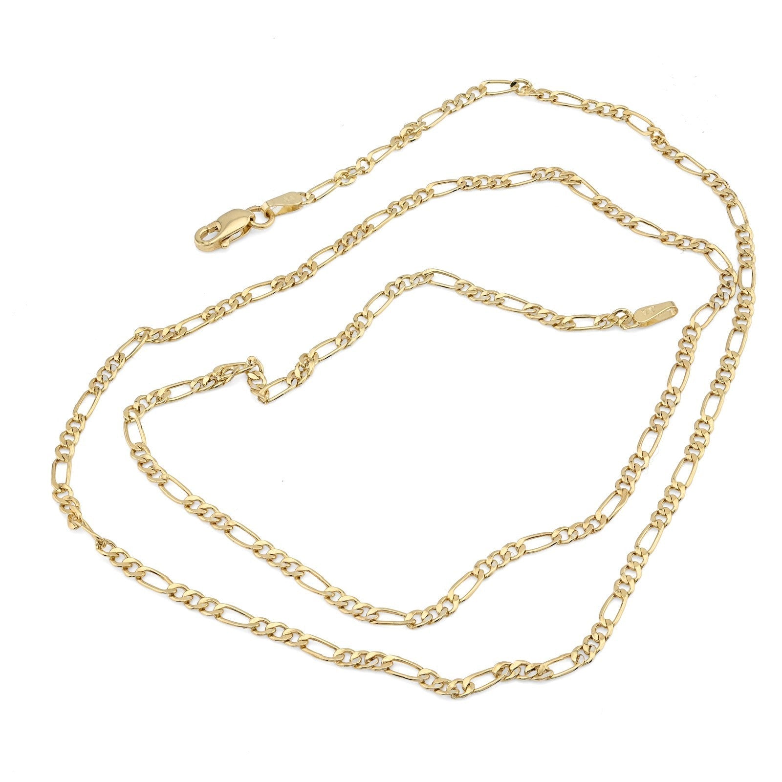 2MM 10k Yellow Gold 20 Inches 1.5 grams Figaro Chain Necklace For Mens Womens - Elite Jewelers - Necklaces & Chains