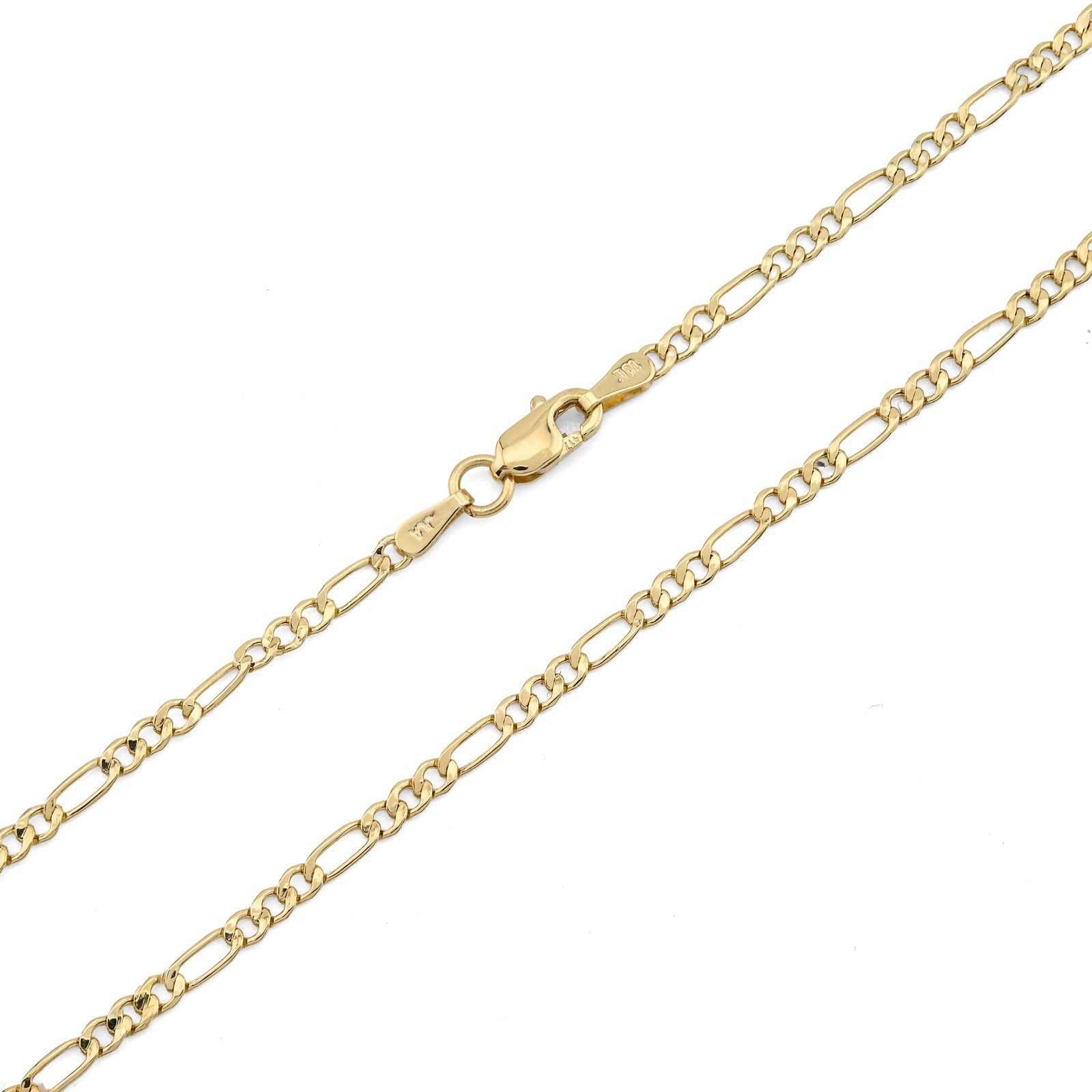 2MM 10k Yellow Gold 20 Inches 1.5 grams Figaro Chain Necklace For Mens Womens - Elite Jewelers - Necklaces & Chains