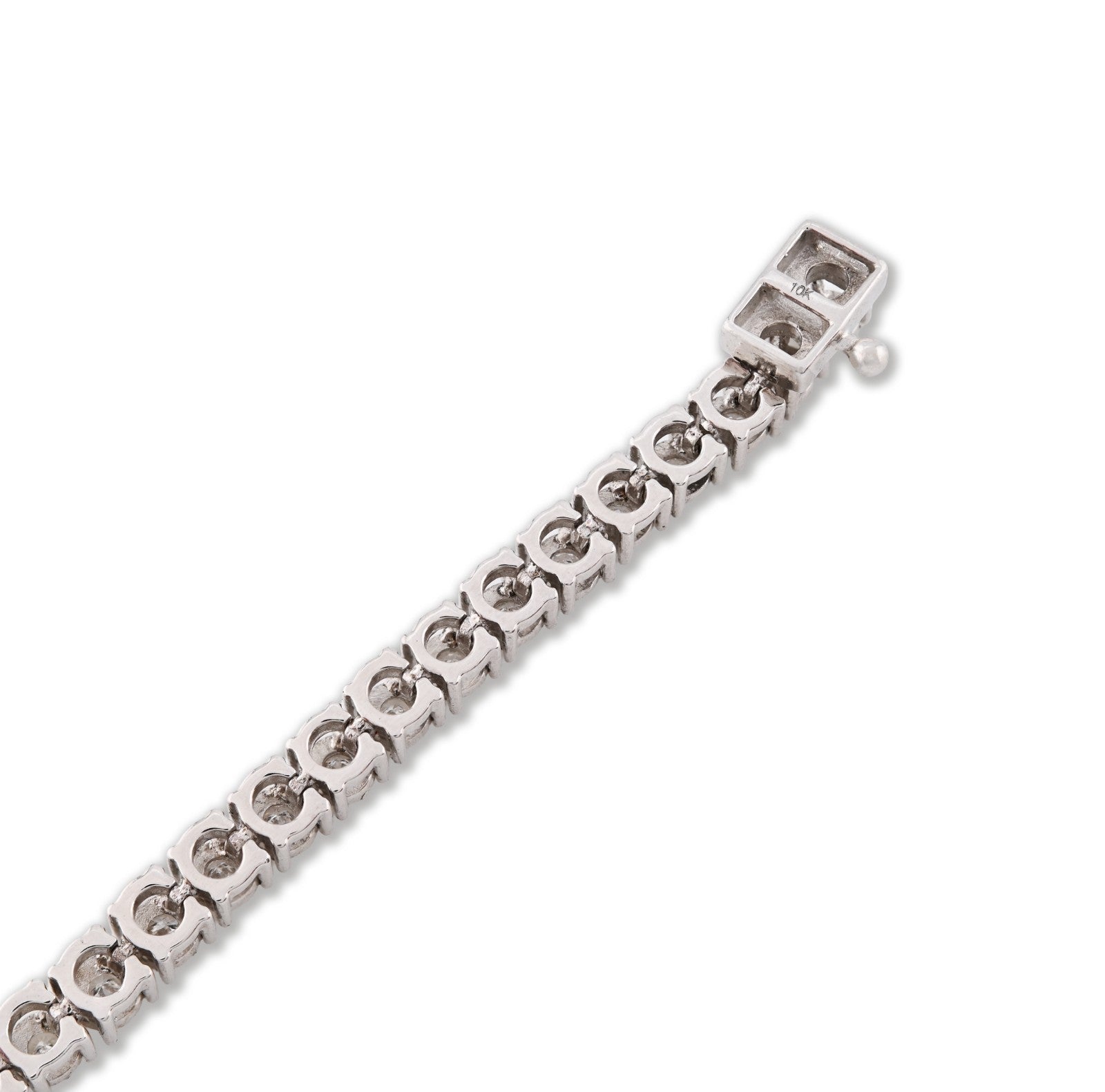 3.5MM 10k White Gold 11gm 1CTW Natural Diamond Illusion Tennis Bracelet 7 Inches - Elite Jewelers - Bracelets