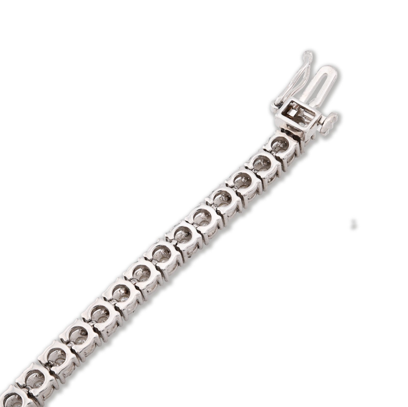 3.5MM 10k White Gold 11gm 1CTW Natural Diamond Illusion Tennis Bracelet 7 Inches - Elite Jewelers - Bracelets