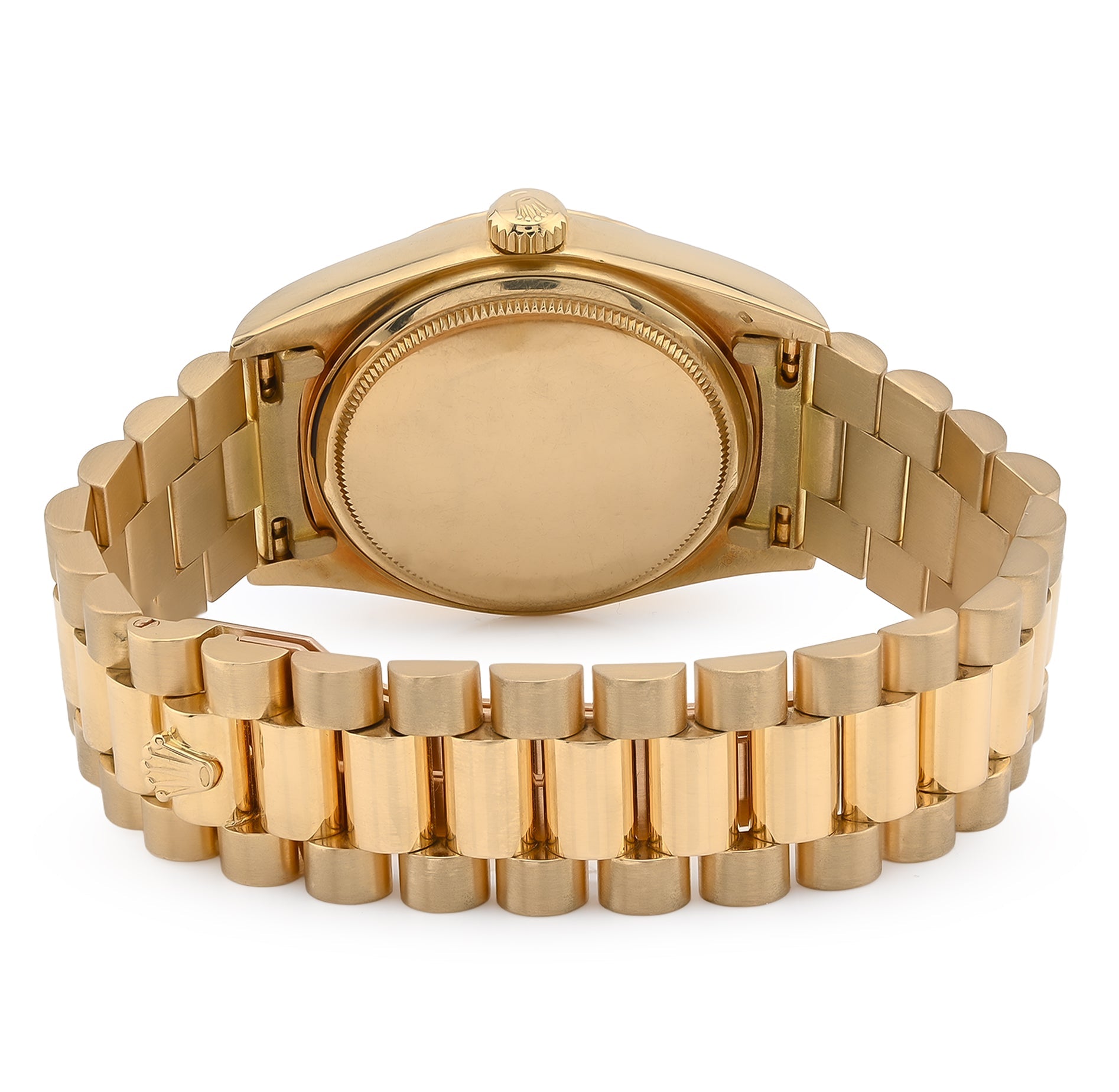 36MM Gold Rolex Day Date Presidential 18k Yellow Fluted Bezel Jubilee Band 128238 - Elite Jewelers - Luxury Watch