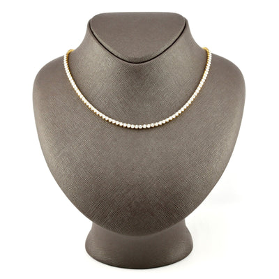 3MM 10k Yellow Gold 1.99CTW Natural Diamond Tennis Chain 18.6g 18 Inch Necklace - Elite Jewelers - Necklaces & Chains