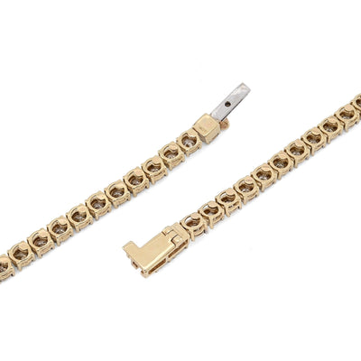 3MM 10k Yellow Gold 9.50CTW Natural Diamond 24gm Illusion Tennis Chain Necklace - Elite Jewelers - Necklaces & Chains