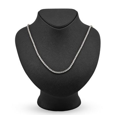 3MM 10k Yellow Gold 9.50CTW Natural Diamond 24gm Illusion Tennis Chain Necklace - Elite Jewelers - Necklaces & Chains