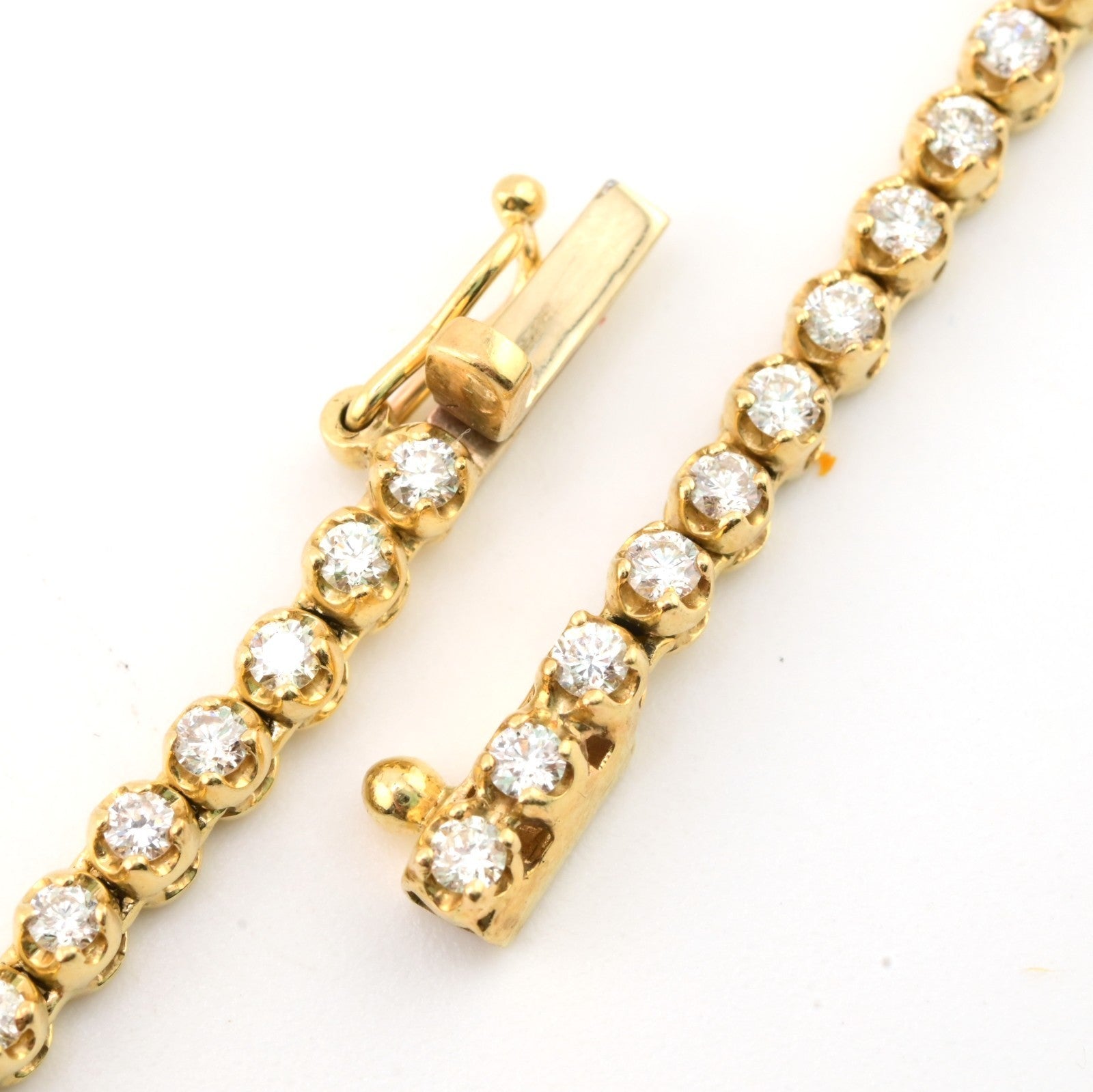 3MM 10k Yellow Gold 9CTW Diamond Tennis Solitaire Chain 29.4g 23 Inches Necklace - Elite Jewelers - Necklaces & Chains