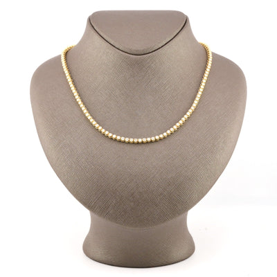3MM 10k Yellow Gold 9CTW Diamond Tennis Solitaire Chain 29.4g 23 Inches Necklace - Elite Jewelers - Necklaces & Chains
