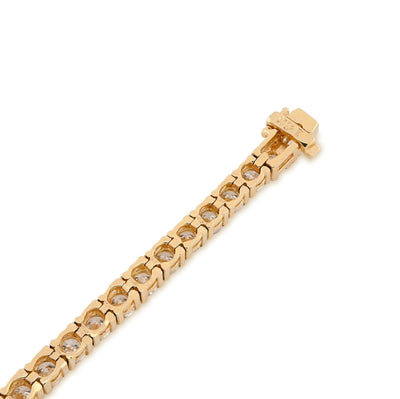 3MM 14k Real Yellow Gold 9.7gms 5CTW Lab Diamond Tennis Bracelet 7 Inches Armlet - Elite Jewelers - Bracelets