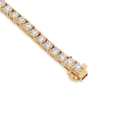 3MM 14k Real Yellow Gold 9.7gms 5CTW Lab Diamond Tennis Bracelet 7 Inches Armlet - Elite Jewelers - Bracelets