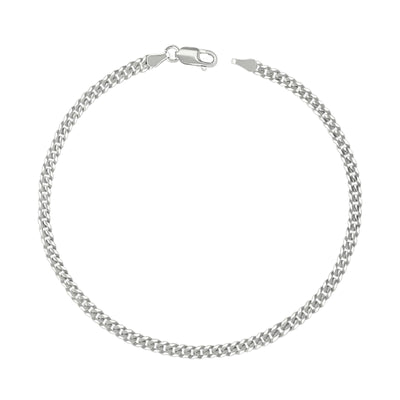 3MM Unisex 925 Sterling Silver Solid Super Flat Cuban Chain 22In 6.3g Necklace - Elite Jewelers - Necklaces & Chains