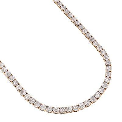 4.5MM 10k Yellow Gold 5 CTW Natural Diamond Tennis Chain 20 Inch 21.9gm Necklace - Elite Jewelers - Necklaces & Chains