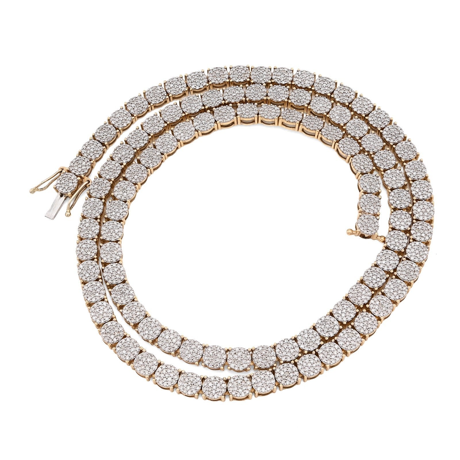 4.5MM 10k Yellow Gold 5 CTW Natural Diamond Tennis Chain 20 Inch 21.9gm Necklace - Elite Jewelers - Necklaces & Chains