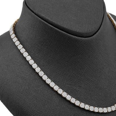 4.5MM 10k Yellow Gold 5 CTW Natural Diamond Tennis Chain 20 Inch 21.9gm Necklace - Elite Jewelers - Necklaces & Chains