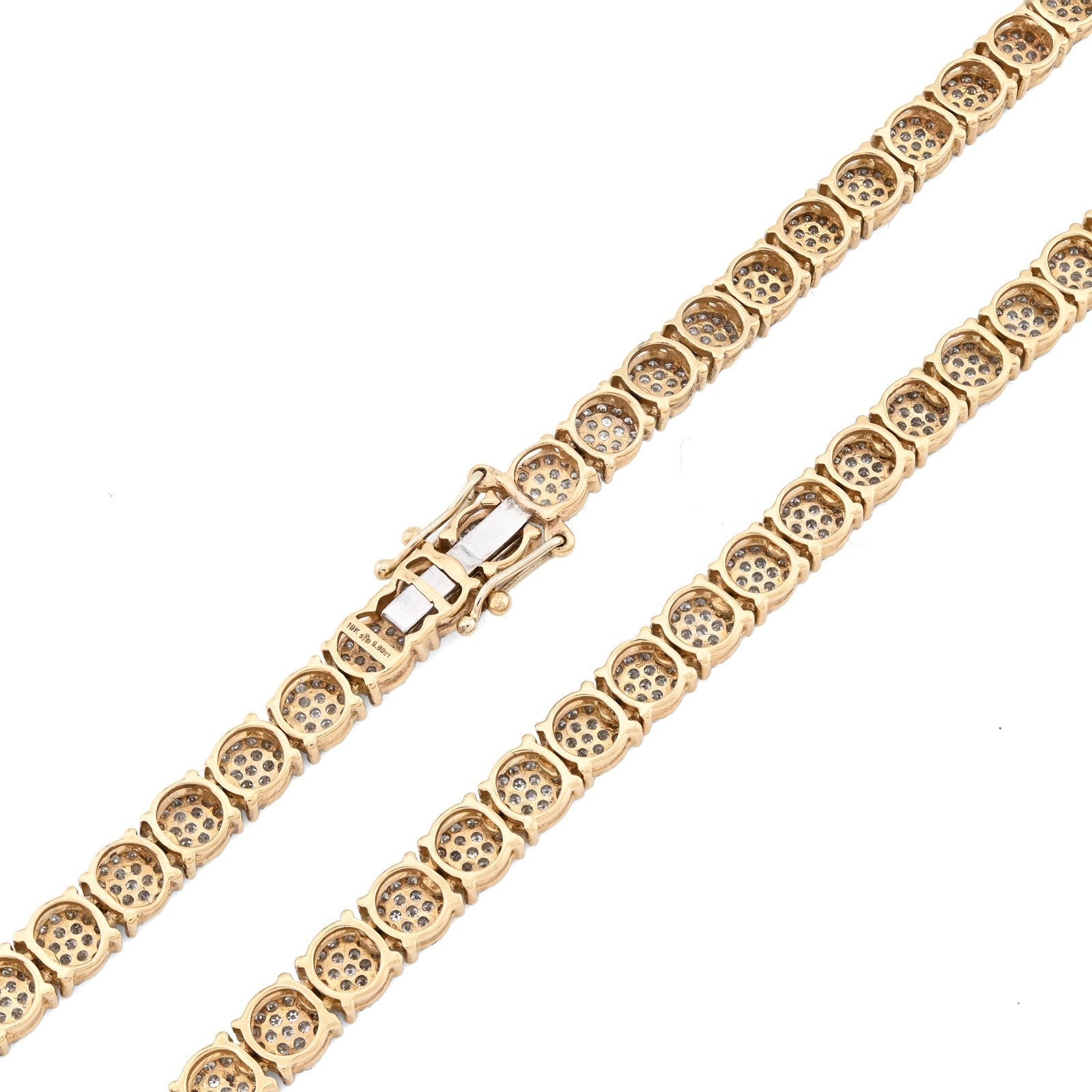 4.5MM 10k Yellow Gold 5 CTW Natural Diamond Tennis Chain 20 Inch 21.9gm Necklace - Elite Jewelers - Necklaces & Chains