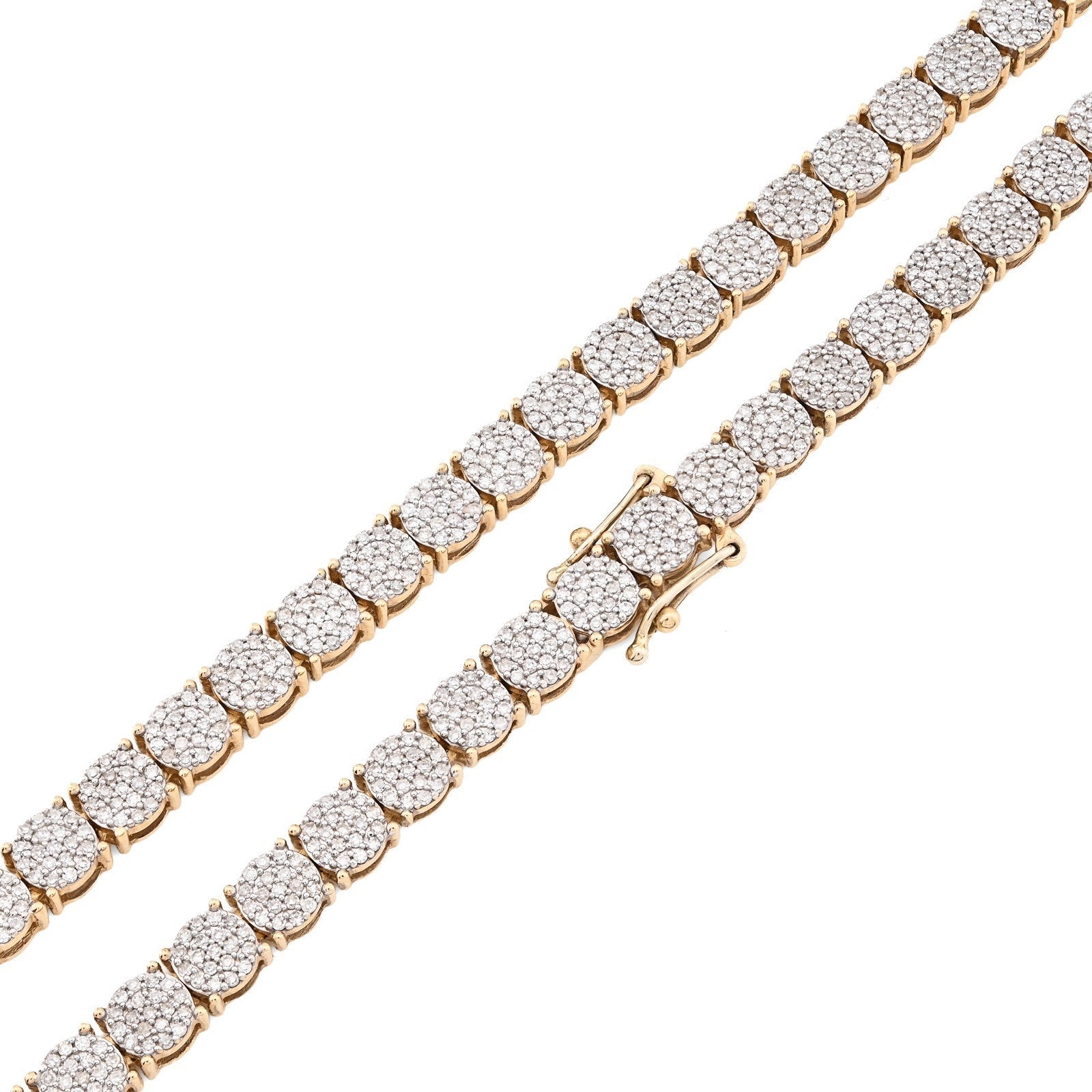 4.5MM 10k Yellow Gold 5 CTW Natural Diamond Tennis Chain 20 Inch 21.9gm Necklace - Elite Jewelers - Necklaces & Chains