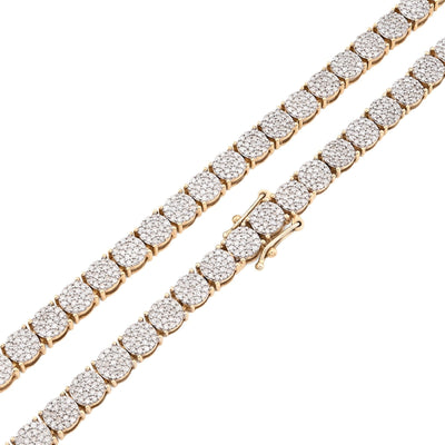 4.5MM 10k Yellow Gold 5 CTW Natural Diamond Tennis Chain 20 Inch 21.9gm Necklace - Elite Jewelers - Necklaces & Chains