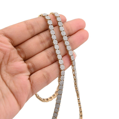 4.5MM 10k Yellow Gold 5 CTW Natural Diamond Tennis Chain 20 Inch 21.9gm Necklace - Elite Jewelers - Necklaces & Chains