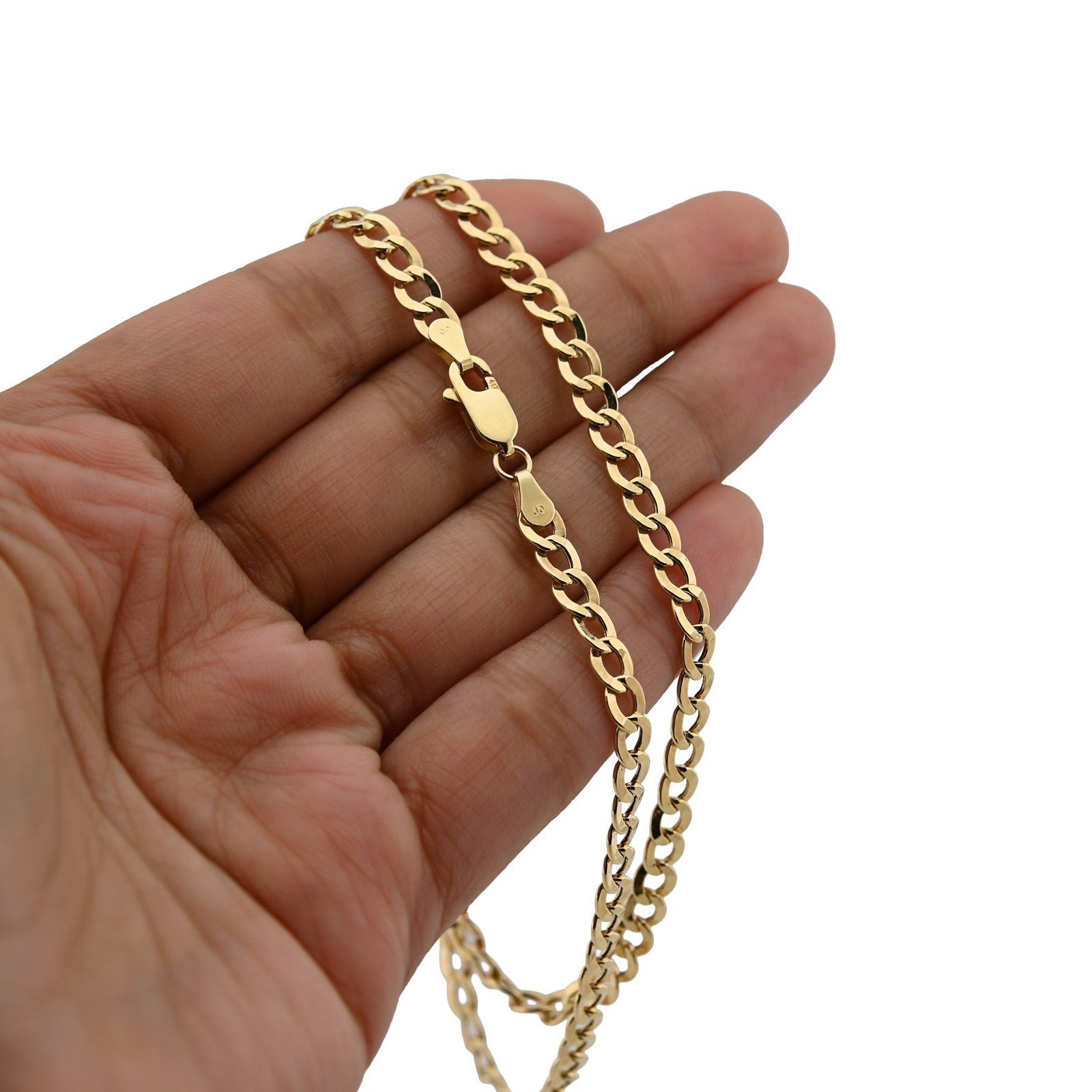 4.5MM 10k Yellow Gold 5.9gms Cuban link Curb Chain Mens Womens 18In Necklace - Elite Jewelers - Necklaces & Chains